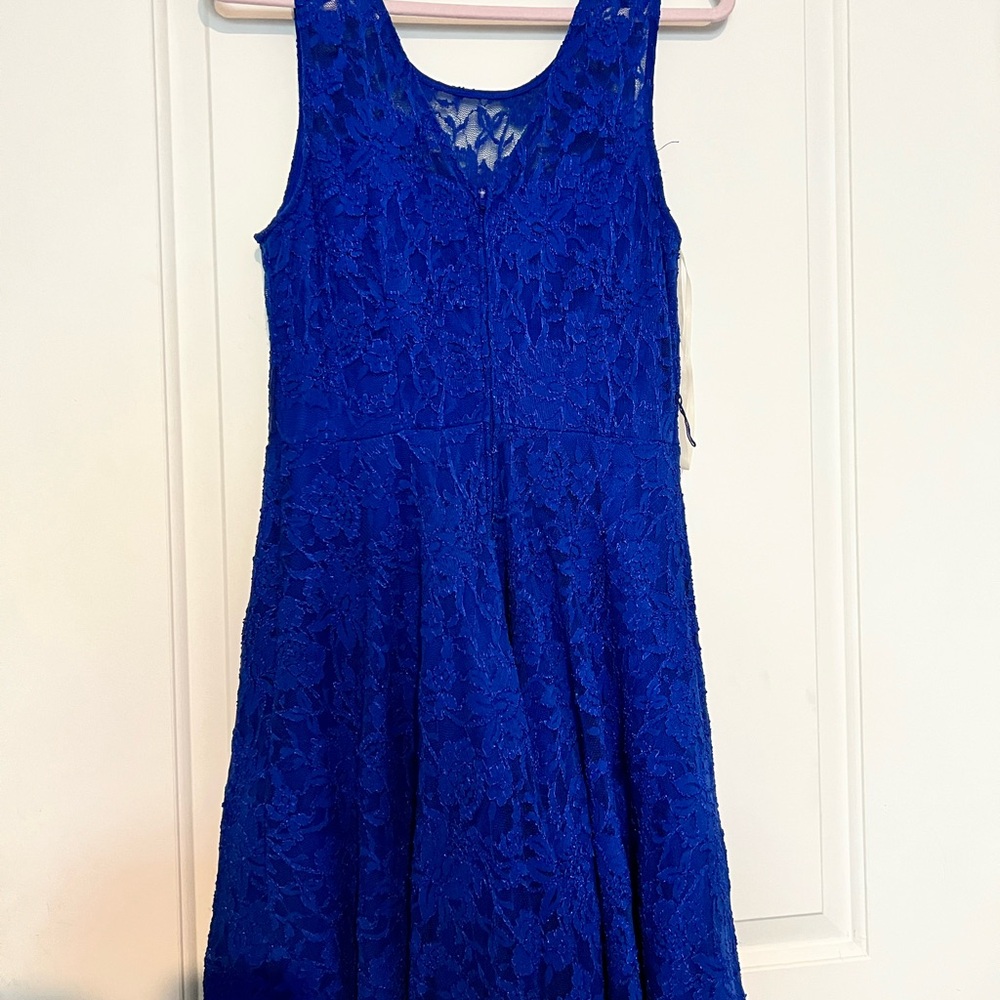 Elegant Blue Lace Dress